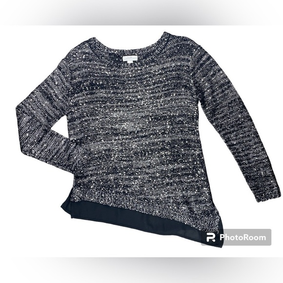 Sparkly pullover sweater sheer trim size small - Picture 1 of 7